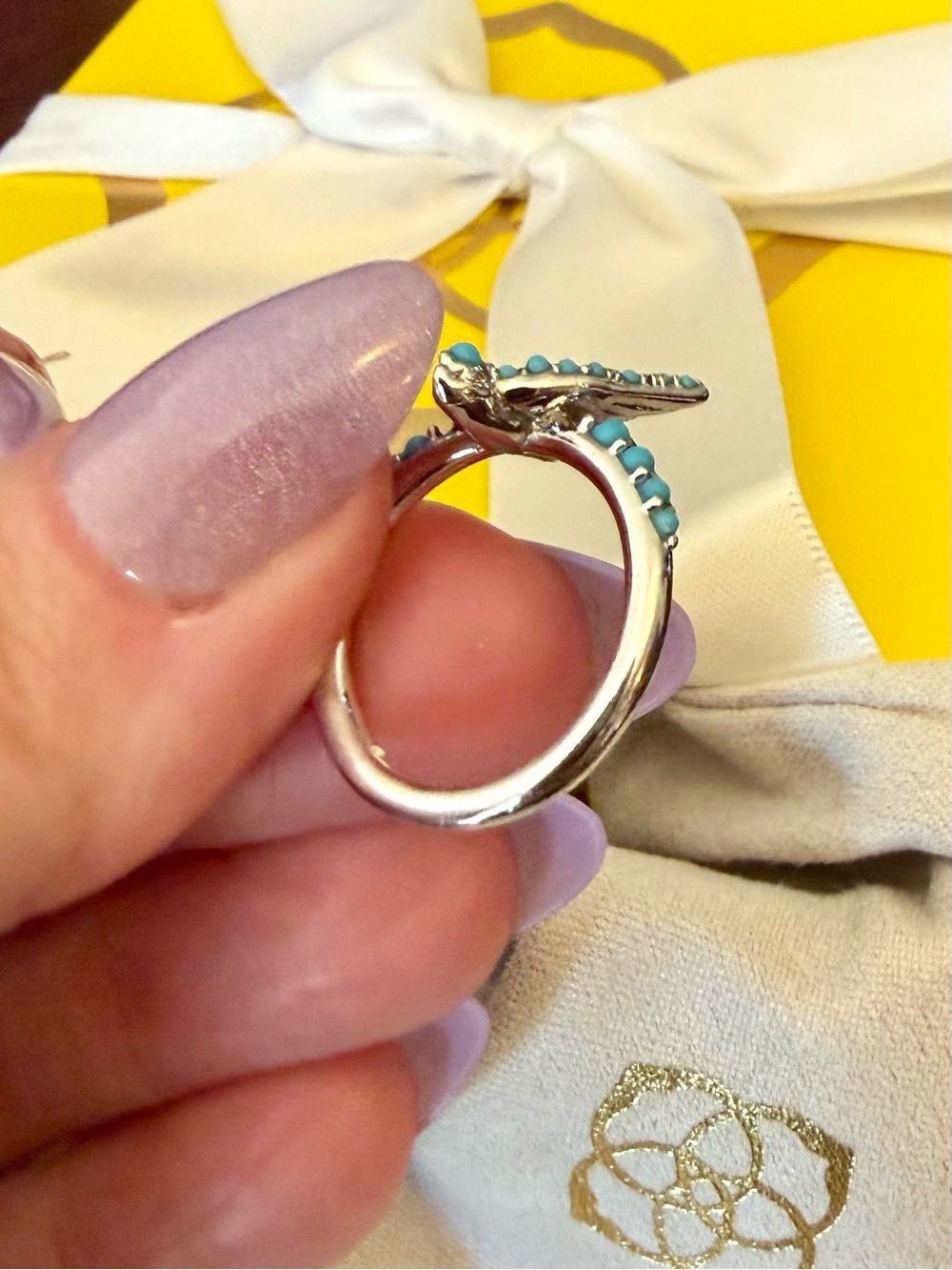 Kendra Scott Melody Bird Silver Cocktail Ring - Picture 10 of 11